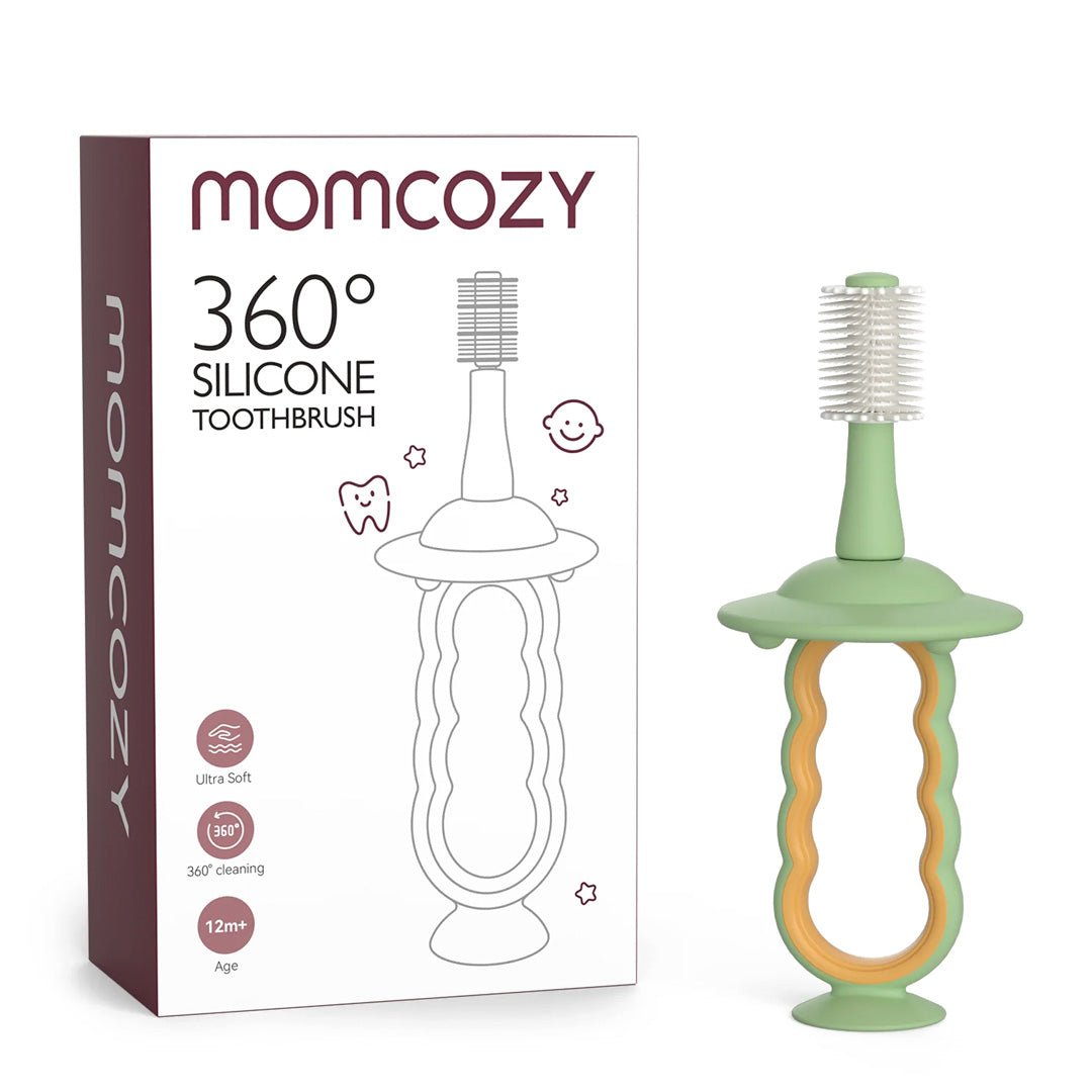 Cepillo dental de silicona para bebé - MOMCOZY - Mini Nuts - Expertos en sillas de auto y coches de paseo