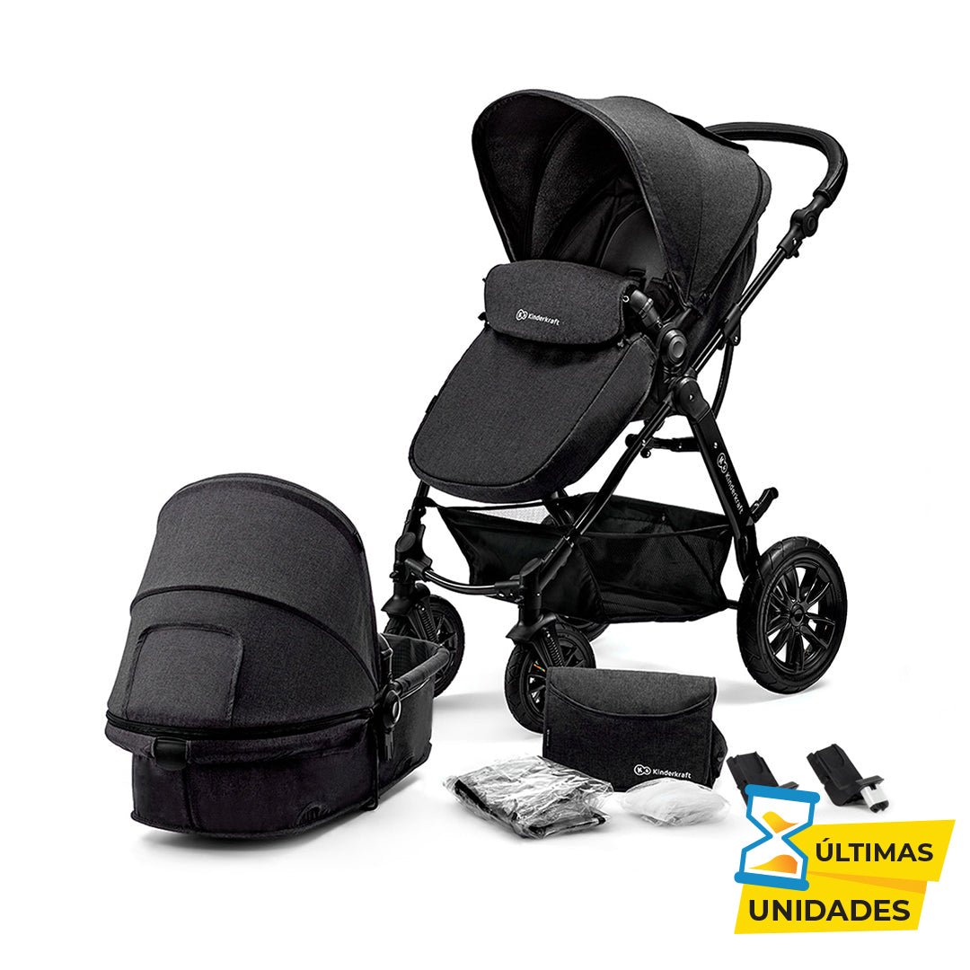 Coche de paseo Moov 2 en 1 Black - KinderKraft - Mini Nuts - Expertos en sillas de auto y coches de paseo