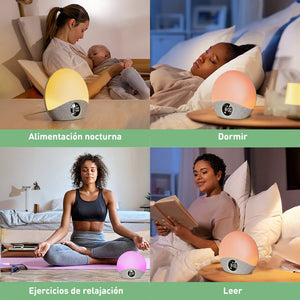 Ruido blanco y alarma con luz de amanecer - MOMCOZY - Mini Nuts - Expertos en sillas de auto y coches de paseo