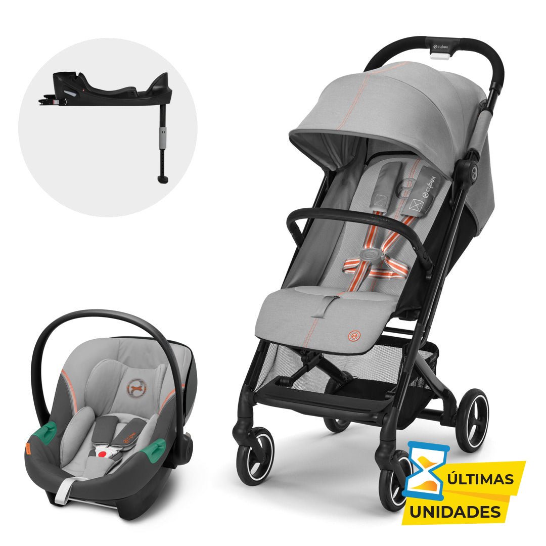 Travel System Beezy 2 One Box con Aton S2 - Cybex Gold - Mini Nuts - Expertos en sillas de auto y coches de paseo