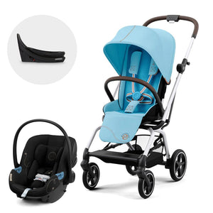 Travel System Eezy S Twist Plus 2 + Aton G Swivel + Base - Cybex Gold - Mini Nuts - Expertos en sillas de auto y coches de paseo