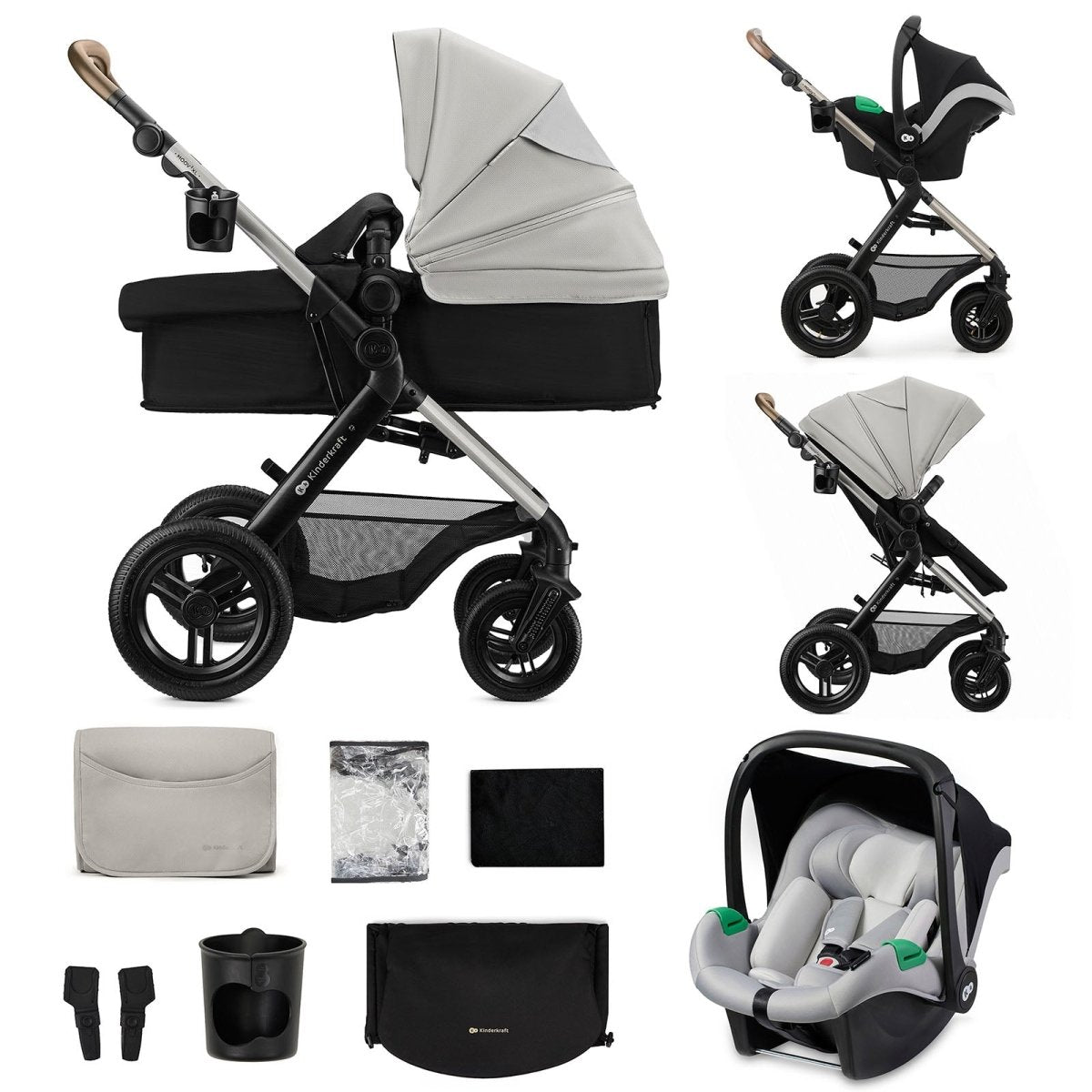 Travel System Moov 2 XL 3 en 1 - KinderKraft - Mini Nuts - Expertos en sillas de auto y coches de paseo