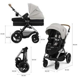 Travel System Moov 2 XL 3 en 1 - KinderKraft - Mini Nuts - Expertos en sillas de auto y coches de paseo