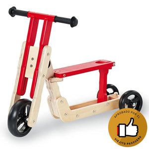 Triciclo/Scooter de madera Theo - Pinolino - Mini Nuts - Expertos en sillas de auto y coches de paseo